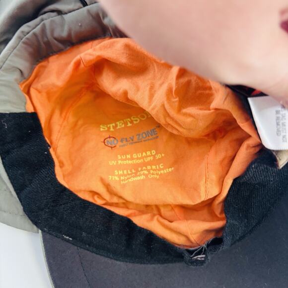 Stetson No Fly Zone Fishing Hat Baseball Cap L-XL Neck Flap UPF 50 6 Panel Beige - Picture 8 of 8